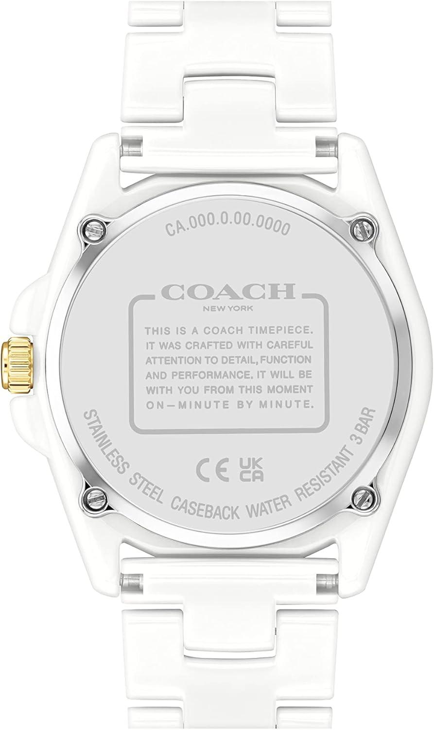 imageCoach Greyson Womens Ceramic Watches  Enhancing Elegance for Every Event  Water ResistantWhite