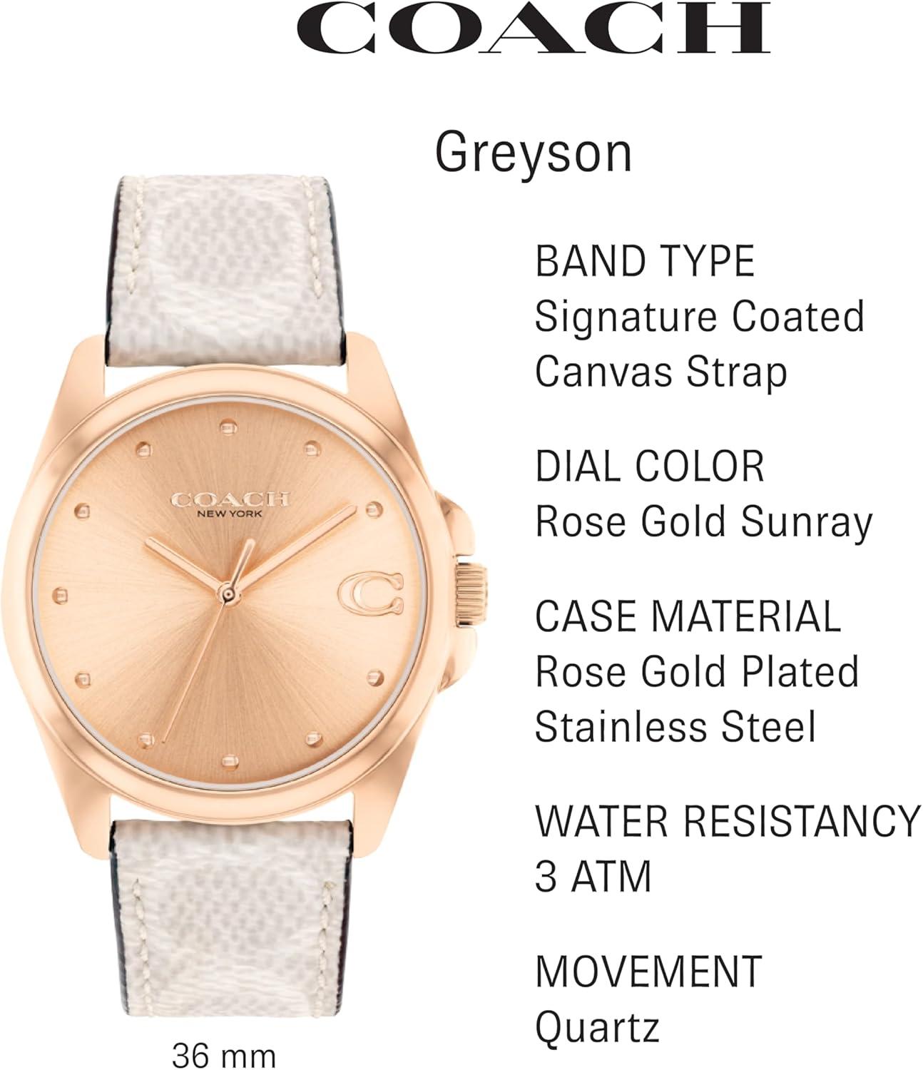 imageCoach Greyson Womens Watch  Enhancing Elegance for Every Event  Water ResistantGrey
