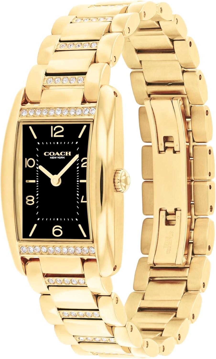 imageCoach Reese Womens Watch  2H Quartz Tank Watch with CrystalSet Link Bracelet  Water Resistant 3 ATM30 Meters  Gift for Her  Premium Fashion Timepiece for Every Occasion  24mm