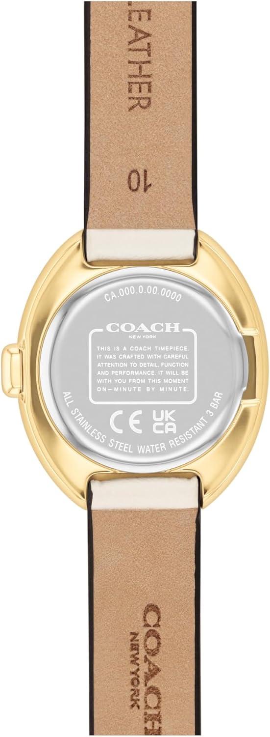 imageCoach Sammy Womens  2H Quartz Watch  Calfskin Leather Strap  Water Resistant up to 3ATM30 Meters  Gift for Her  Modern Design  Perfect for Everyday Wear  225mmChalk