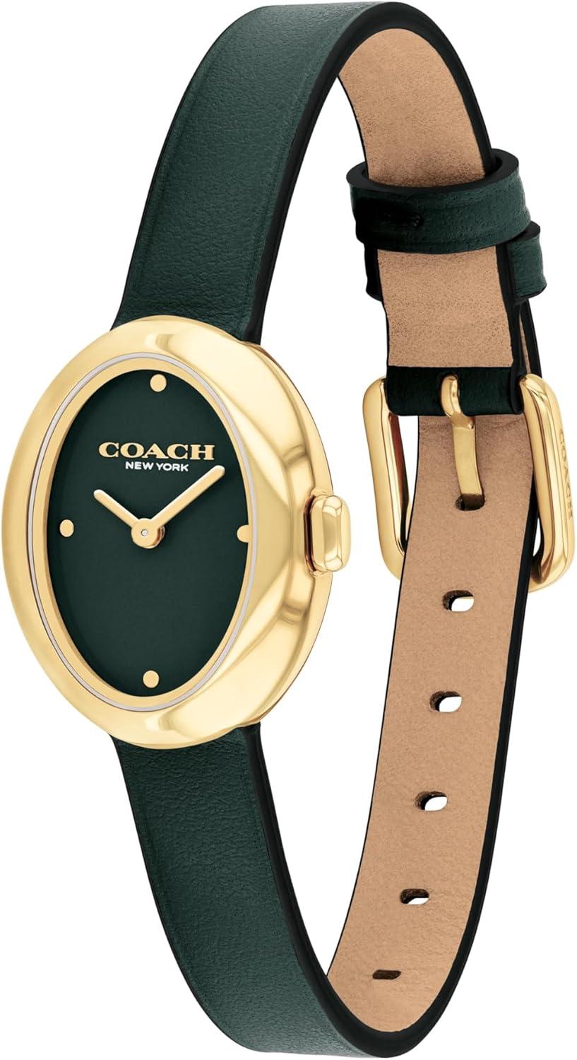 imageCoach Sammy Womens  2H Quartz Watch  Calfskin Leather Strap  Water Resistant up to 3ATM30 Meters  Gift for Her  Modern Design  Perfect for Everyday Wear  225mmGreen