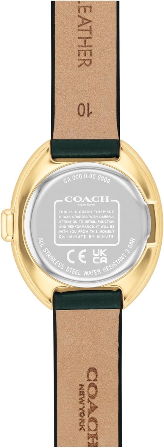 imageCoach Sammy Womens  2H Quartz Watch  Calfskin Leather Strap  Water Resistant up to 3ATM30 Meters  Gift for Her  Modern Design  Perfect for Everyday Wear  225mmGreen