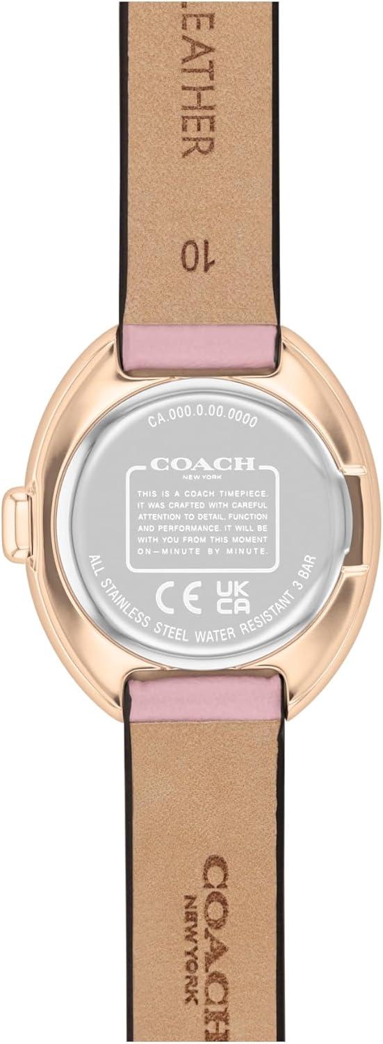 imageCoach Sammy Womens  2H Quartz Watch  Calfskin Leather Strap  Water Resistant up to 3ATM30 Meters  Gift for Her  Modern Design  Perfect for Everyday Wear  225mmBlush