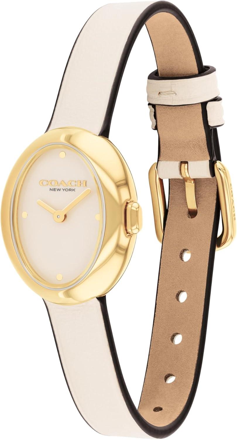 imageCoach Sammy Womens  2H Quartz Watch  Calfskin Leather Strap  Water Resistant up to 3ATM30 Meters  Gift for Her  Modern Design  Perfect for Everyday Wear  225mmChalk