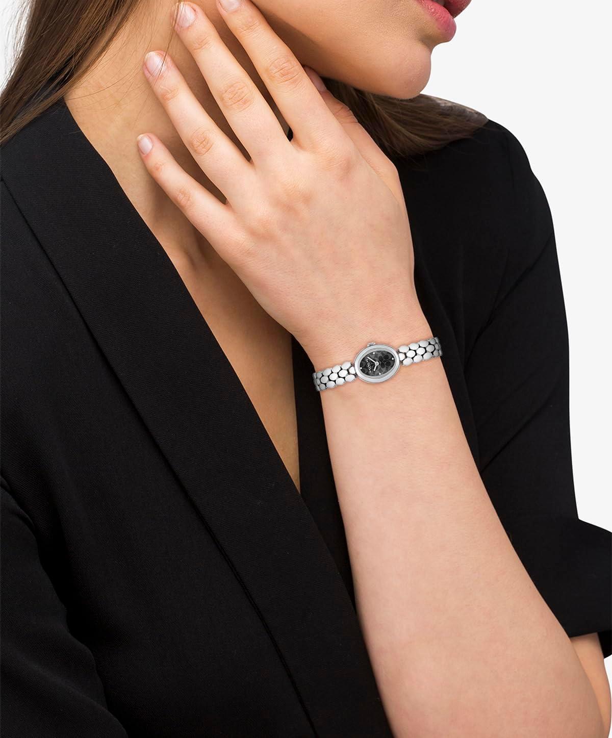 imageCoach Sammy Womens  2H Quartz Watch  Stainless Steel Bracelet  Water Resistant up to 3ATM30 Meters  Gift for Her  Modern Design  Perfect for Everyday Wear  225mmSilver  Black
