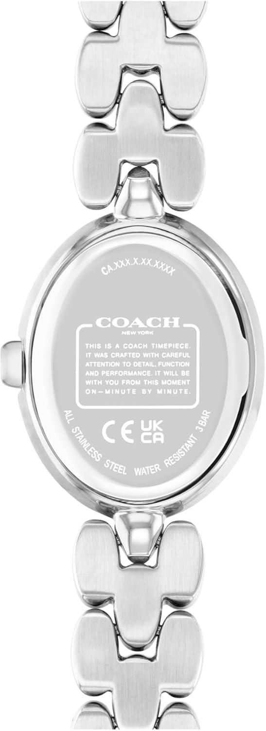 imageCoach Sammy Womens  2H Quartz Watch  Stainless Steel Bracelet  Water Resistant up to 3ATM30 Meters  Gift for Her  Modern Design  Perfect for Everyday Wear  225mmSilver  Black