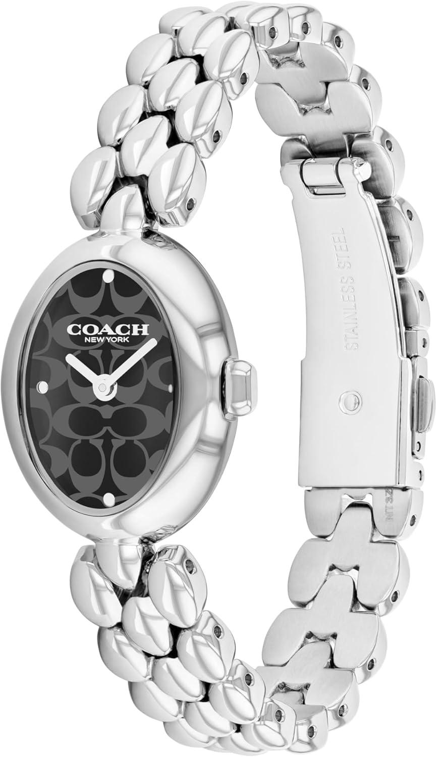 imageCoach Sammy Womens  2H Quartz Watch  Stainless Steel Bracelet  Water Resistant up to 3ATM30 Meters  Gift for Her  Modern Design  Perfect for Everyday Wear  225mmSilver  Black