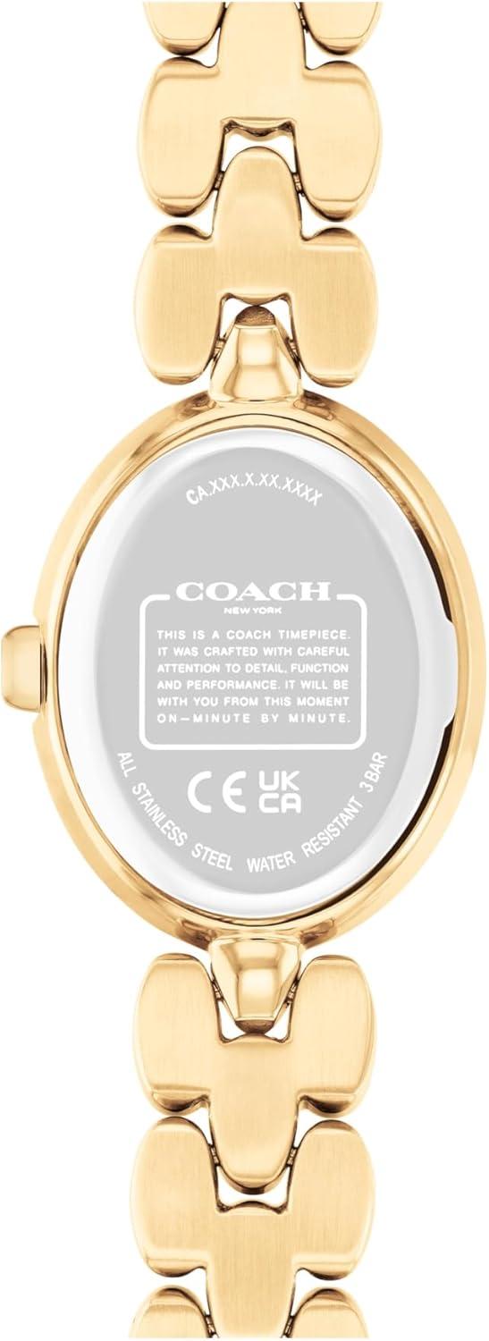 imageCoach Sammy Womens  2H Quartz Watch  Stainless Steel Bracelet  Water Resistant up to 3ATM30 Meters  Gift for Her  Modern Design  Perfect for Everyday Wear  225mmGold Plated