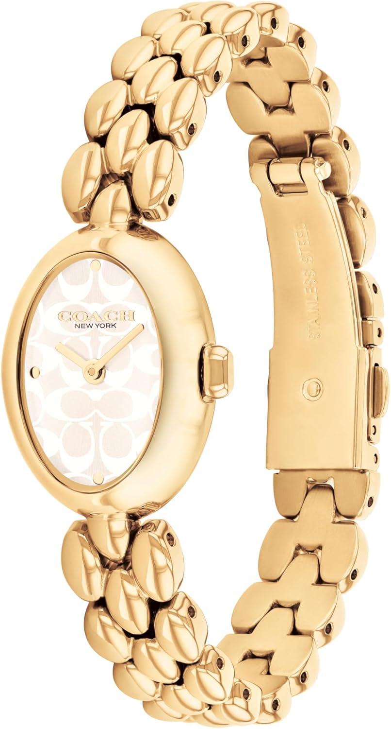 imageCoach Sammy Womens  2H Quartz Watch  Stainless Steel Bracelet  Water Resistant up to 3ATM30 Meters  Gift for Her  Modern Design  Perfect for Everyday Wear  225mmGold Plated