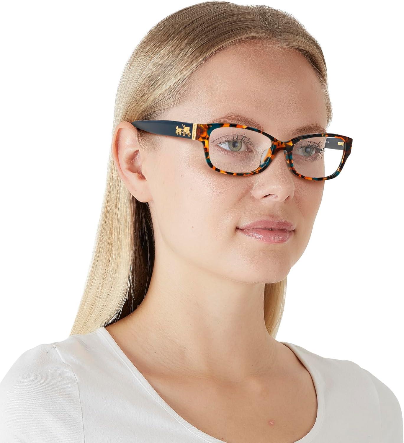imageCoach Womens Hc6078 Rectangular Prescription Eyewear FramesTeal Confetti TortoiseDemo Lens