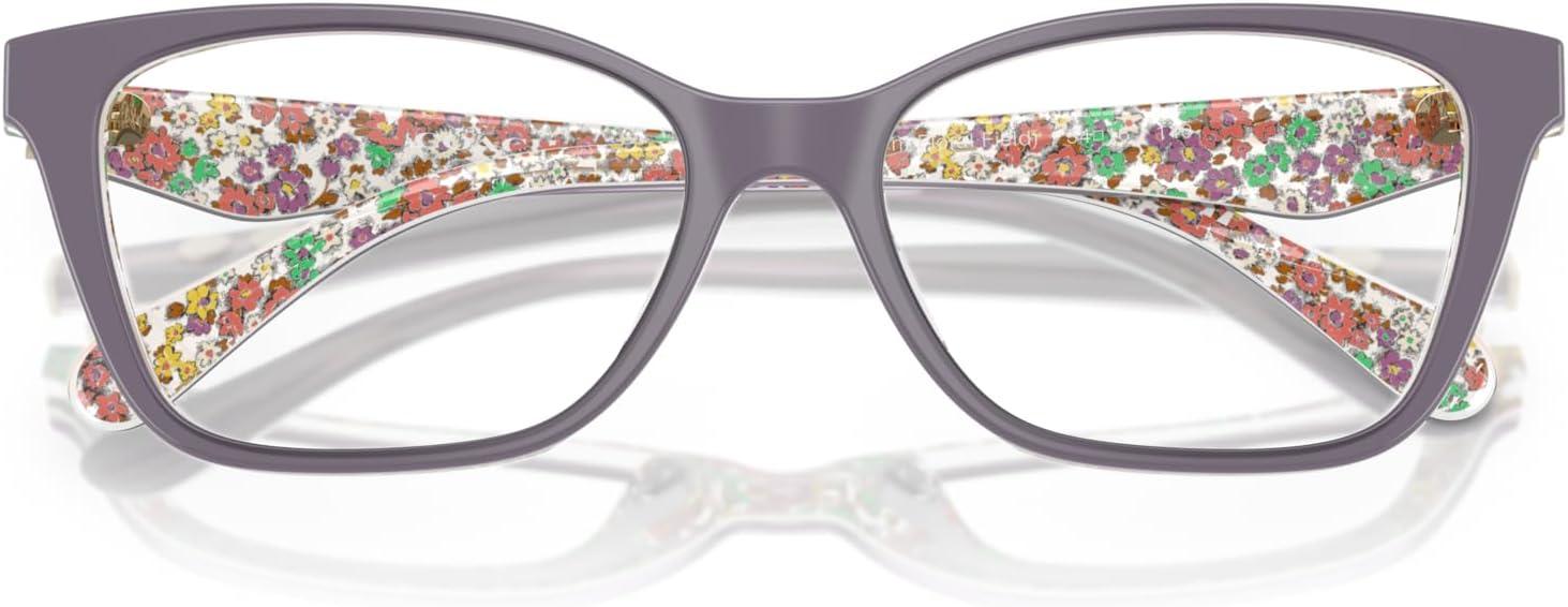 imageCoach Womens Hc6248u Rivet Universal Fit Cat Eye Prescription Eyewear FramesMilky VioletFloral FieldDemo Lens