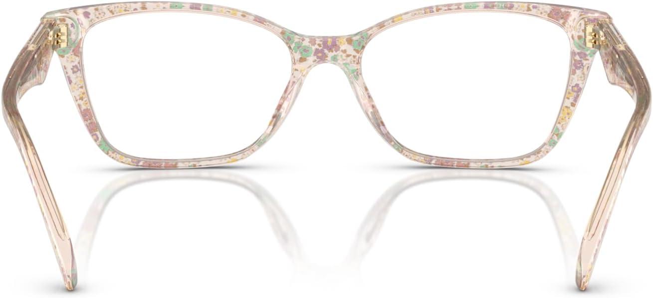 imageCoach Womens Hc6248u Rivet Universal Fit Cat Eye Prescription Eyewear FramesTransparentFloral FieldDemo Lens
