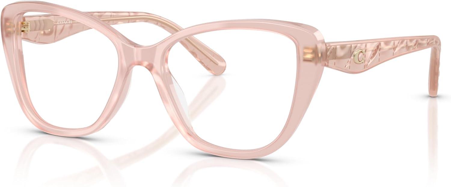 imageCoach Womens Hc6255u Universal Fit Cat Eye Prescription Eyewear FramesMilky PinkDemo Lens