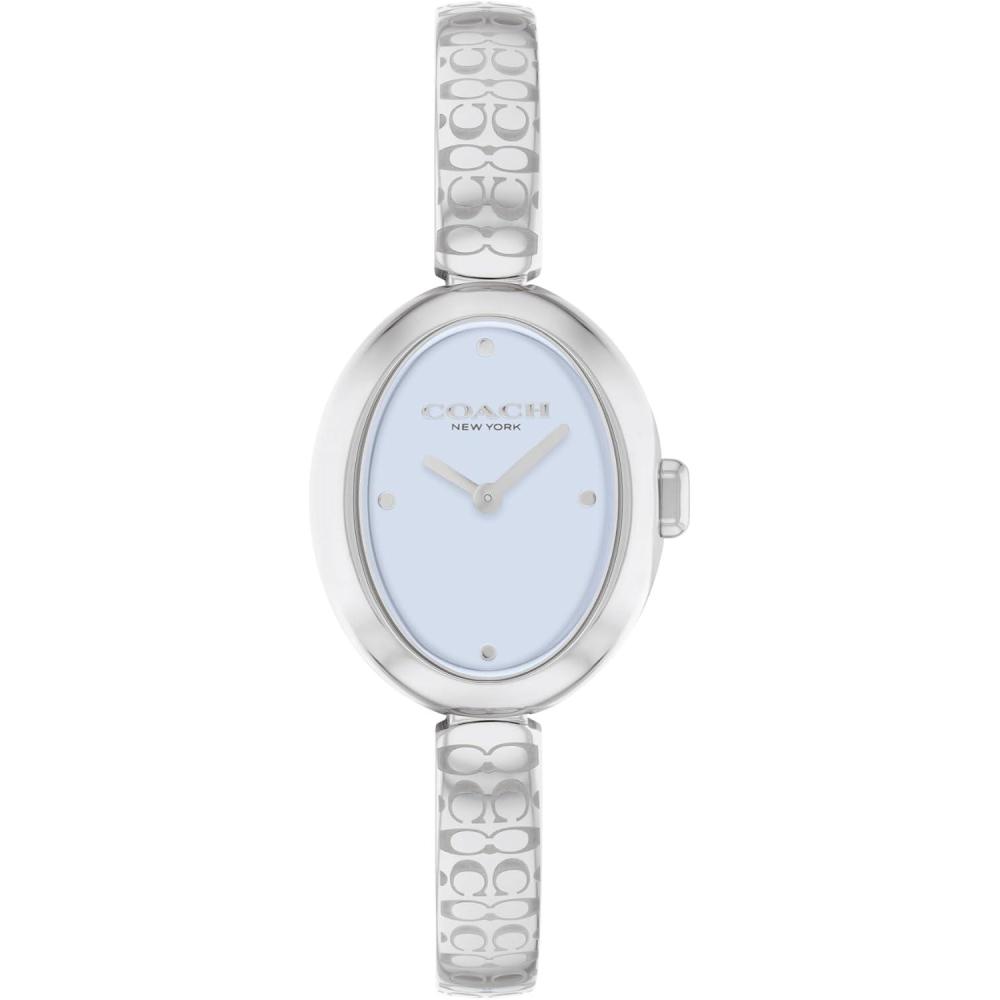 imageCOACH Sammy Womens 2H Quartz Watch  JewelryInspired 225mm Bangle Watch  Modern and Elegant Everyday Timepiece  Gift for HerSilverBlue