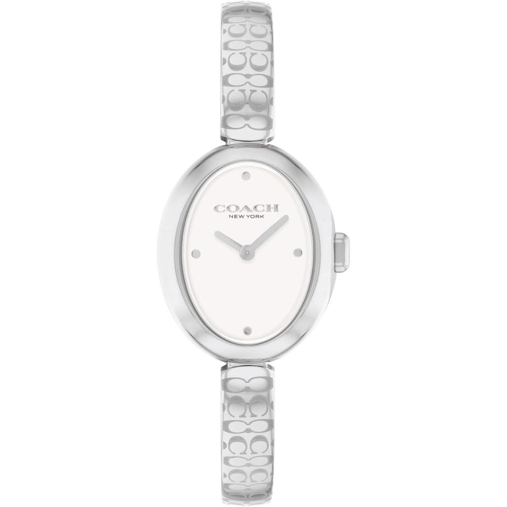 imageCOACH Sammy Womens 2H Quartz Watch  JewelryInspired 225mm Bangle Watch  Modern and Elegant Everyday Timepiece  Gift for HerSilverWhite