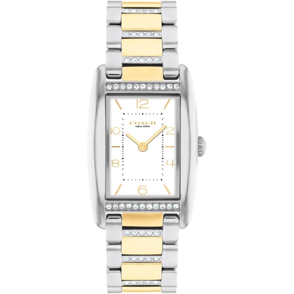 imageCoach Reese Womens Watch  2H Quartz Tank Watch with CrystalSet Link Bracelet  Water Resistant 3 ATM30 Meters  Gift for Her  Premium Fashion Timepiece for Every Occasion  24mmTwo Tone