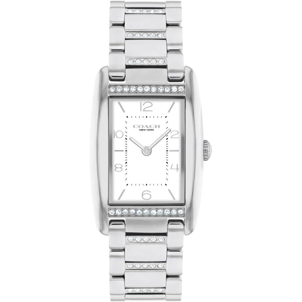 imageCoach Reese Womens Watch  2H Quartz Tank Watch with CrystalSet Link Bracelet  Water Resistant 3 ATM30 Meters  Gift for Her  Premium Fashion Timepiece for Every Occasion  24mmSilver
