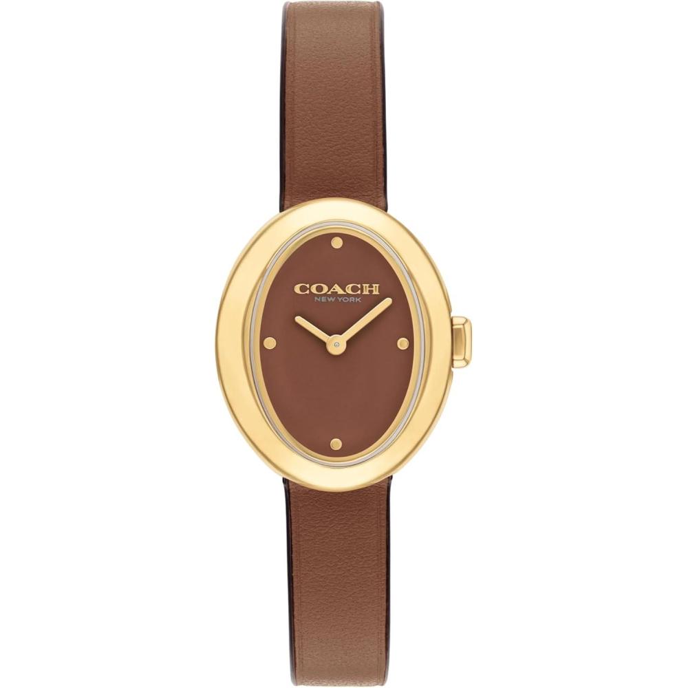 imageCoach Sammy Womens  2H Quartz Watch  Calfskin Leather Strap  Water Resistant up to 3ATM30 Meters  Gift for Her  Modern Design  Perfect for Everyday Wear  225mmSaddle