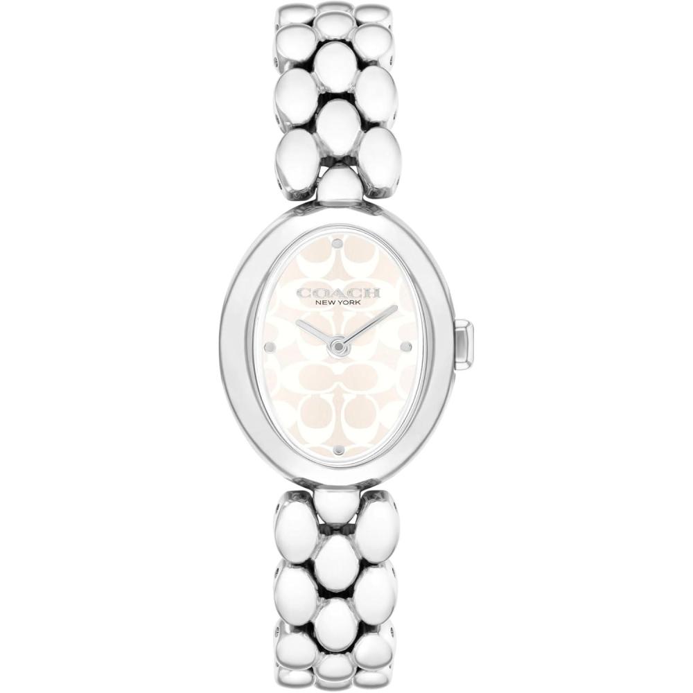 imageCoach Sammy Womens  2H Quartz Watch  Stainless Steel Bracelet  Water Resistant up to 3ATM30 Meters  Gift for Her  Modern Design  Perfect for Everyday Wear  225mmSilver  White