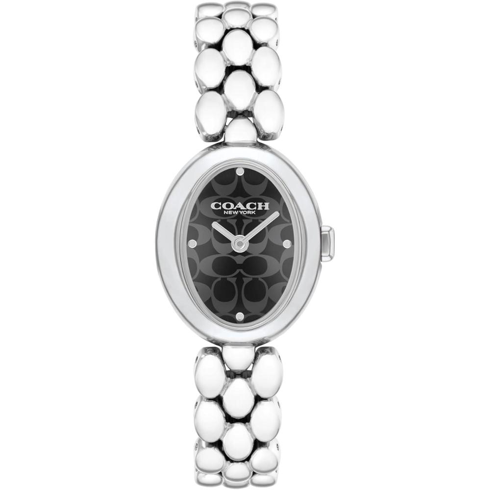imageCoach Sammy Womens  2H Quartz Watch  Stainless Steel Bracelet  Water Resistant up to 3ATM30 Meters  Gift for Her  Modern Design  Perfect for Everyday Wear  225mmSilver  Black
