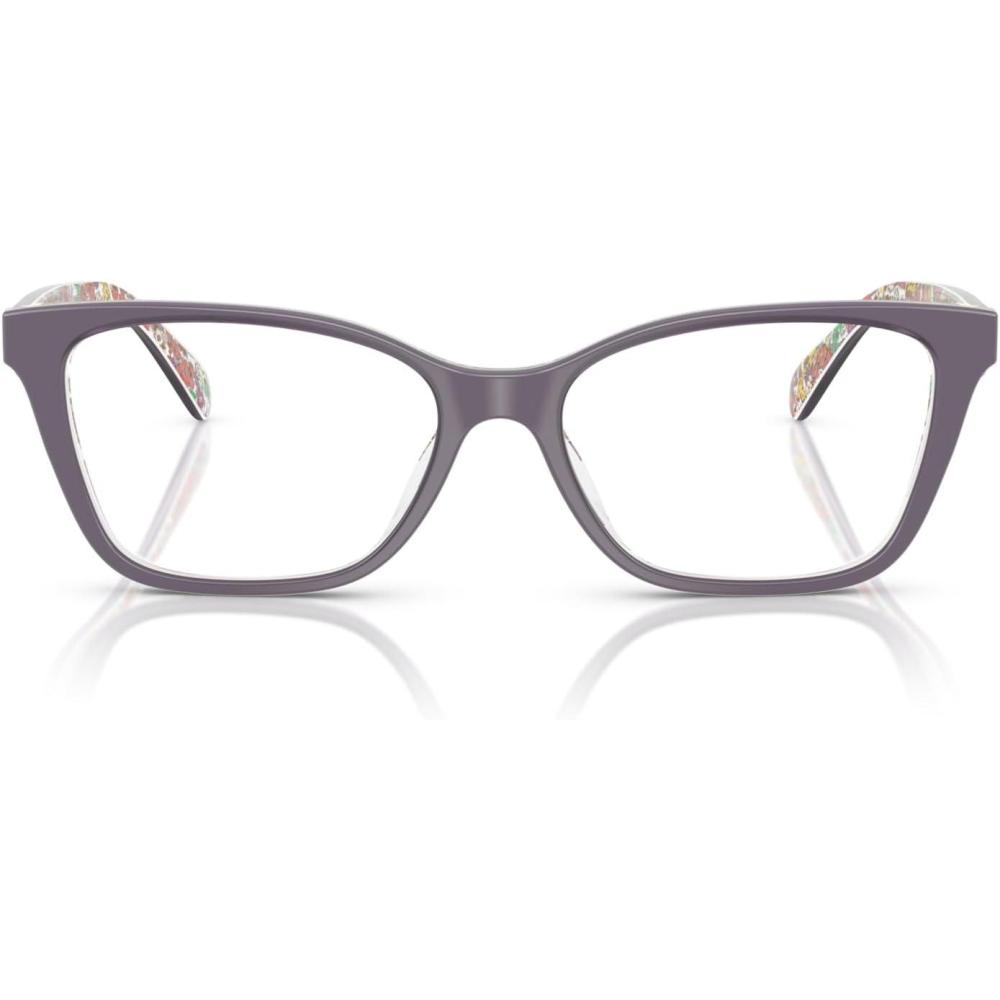 imageCoach Womens Hc6248u Rivet Universal Fit Cat Eye Prescription Eyewear FramesMilky VioletFloral FieldDemo Lens