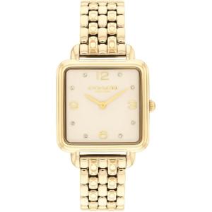 imageCOACH Cass Womens 2H Quartz Watch  28mm Square Stainless Steel Bracelet  Premium Fashion Timepiece  Gift for HerGold Plated