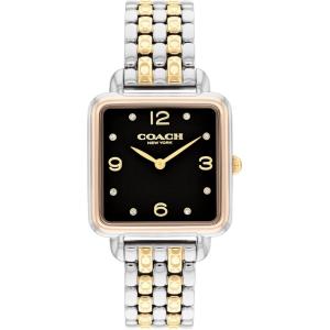imageCOACH Cass Womens 2H Quartz Watch  28mm Square Stainless Steel Bracelet  Premium Fashion Timepiece  Gift for HerSilverGold Plated