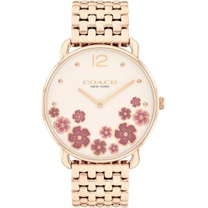 imageCOACH Elliot Womens 2H Quartz Watch  36mm Stainless Steel Bracelet  Colorful Floral Design  Premium Fashion  Gift for HerRose Gold