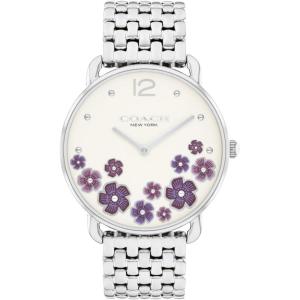 imageCOACH Elliot Womens 2H Quartz Watch  36mm Stainless Steel Bracelet  Colorful Floral Design  Premium Fashion  Gift for HerSilver