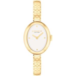 imageCOACH Sammy Womens 2H Quartz Watch  JewelryInspired 225mm Bangle Watch  Modern and Elegant Everyday Timepiece  Gift for HerGold PlatedWhite