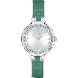 imageCoach Chelsea Womens Bangle Watch  2H Quartz Enamel Signature C and Crystals  Gift for Her  Premium Fashion Timepiece for All Occasions  Adjustable  27mmSilverGreen