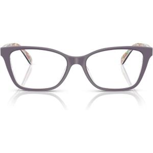 imageCoach Womens Hc6248u Rivet Universal Fit Cat Eye Prescription Eyewear FramesMilky VioletFloral FieldDemo Lens