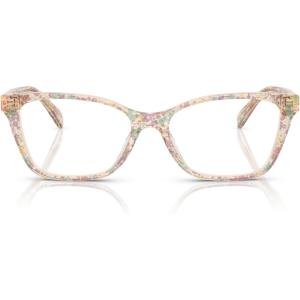 imageCoach Womens Hc6248u Rivet Universal Fit Cat Eye Prescription Eyewear FramesTransparentFloral FieldDemo Lens