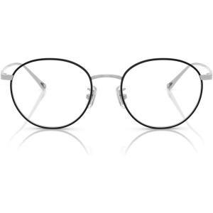 imageCoach Mens Hc5190td Round Prescription Eyewear FramesShiny SilverBlackDemo Lens