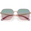 imageCOACH Womens Hc7168 Metal C Hardware Butterfly SunglassesShiny Rose GoldForest Grape Gradient