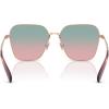 imageCOACH Womens Hc7168 Metal C Hardware Butterfly SunglassesShiny Rose GoldForest Grape Gradient