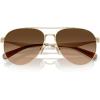 imageCOACH Womens Hc7169 Metal C Hardware Aviator SunglassesShiny Light GoldBrown Gradient
