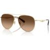 imageCOACH Womens Hc7169 Metal C Hardware Aviator SunglassesShiny Light GoldBrown Gradient