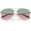 imageCOACH Womens Hc7169 Metal C Hardware Aviator SunglassesShiny Rose GoldForest Grape Gradient