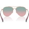 imageCOACH Womens Hc7169 Metal C Hardware Aviator SunglassesShiny Rose GoldForest Grape Gradient