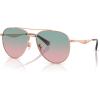 imageCOACH Womens Hc7169 Metal C Hardware Aviator SunglassesShiny Rose GoldForest Grape Gradient