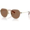 imageCoach Mens Hc7179 Round SunglassesShiny Light GoldBrown Solid