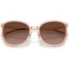 imageCoach Womens HC7170 Square Sunglasses Light GoldPinkBrown Gradient Polarized 56 mm