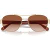 imageCoach Womens Hc7161 Aviator SunglassesShiny Light GoldBrown Gradient