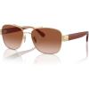 imageCoach Womens Hc7161 Aviator SunglassesShiny Light GoldBrown Gradient