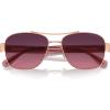 imageCoach Womens Hc7161 Aviator SunglassesShiny Rose GoldBurgundy Gradient Polarized