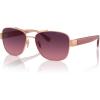 imageCoach Womens Hc7161 Aviator SunglassesShiny Rose GoldBurgundy Gradient Polarized