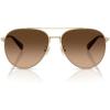 imageCOACH Womens Hc7169 Metal C Hardware Aviator SunglassesShiny Light GoldBrown Gradient