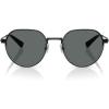 imageCoach Mens Hc7179 Round SunglassesSatin BlackGrey Solid Polarized