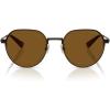 imageCoach Mens Hc7179 Round SunglassesSatin BrownBrown Solid Polarized